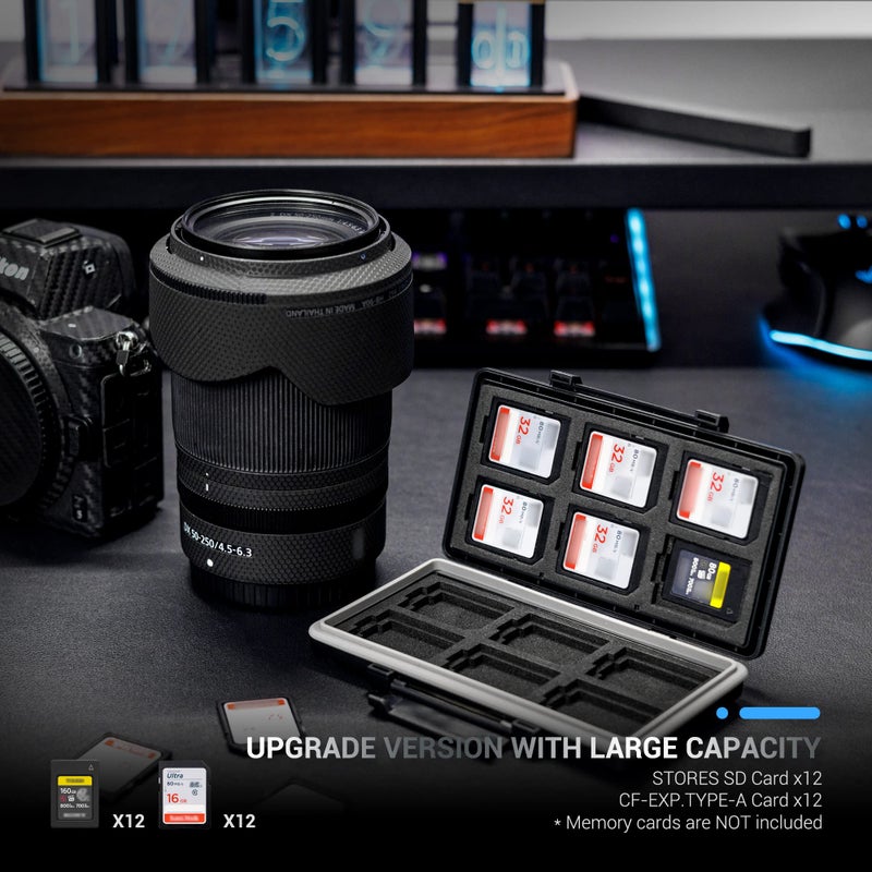 JJC CFexpress Type A Card SD Card Holder Case Storage, Water-Resistant Shockproof Memory Card Organizer Box for 12 SD Card, 12 CFexpress Type-A Card for Sony A7RV A7SIII A7IV A7R5 A1 A9M3 FX3 FX6 FX30 FR7 - Image 3