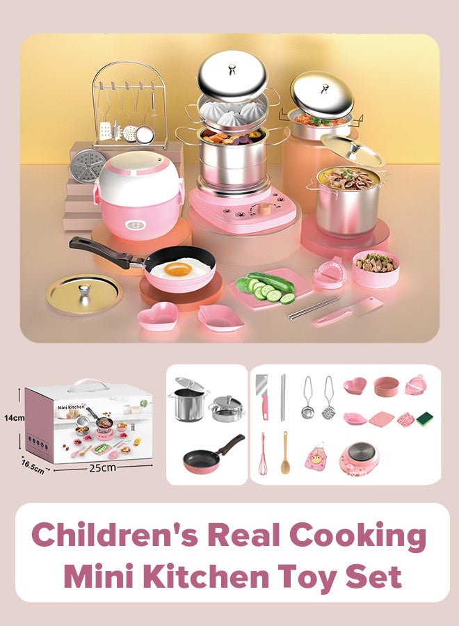 جودي بلاي مجموعة لعب المطبخ التمثيلية المكونة من 22 قطعة، مجموعة ألعاب طهي داخلية للأطفال، إكسسوارات مطبخ للأولاد والبنات والأطفال. مصنوعة من الفولاذ المقاوم للصدأ 304 وهي آمنة وخالية من السموم. - Image 1