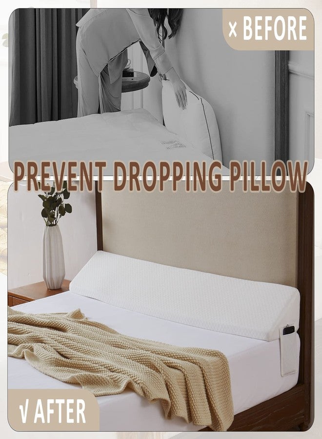 Home Mate Homemate King Size（76"x10"x6"） Bed Wedge Pillow for Headboard - Bed Gap Filler(0-8") - Triangle Bloster Pillow Wedge - White - Image 5