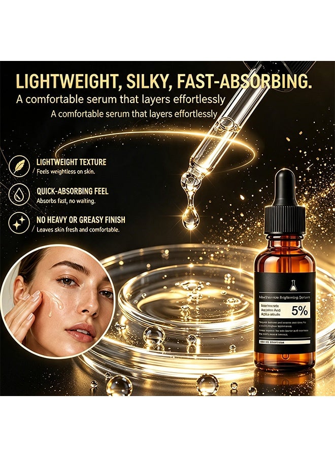 Feimuko 5% Niacinamide Brightening Serum,with Ascorbic Acid & Alpha-Arbutin, Improve Dullness & Uneven Skin Tone, Strengthen Skin Barrier, Hydrating Facial Serum for Daily Skin Care, 30ml - Image 4