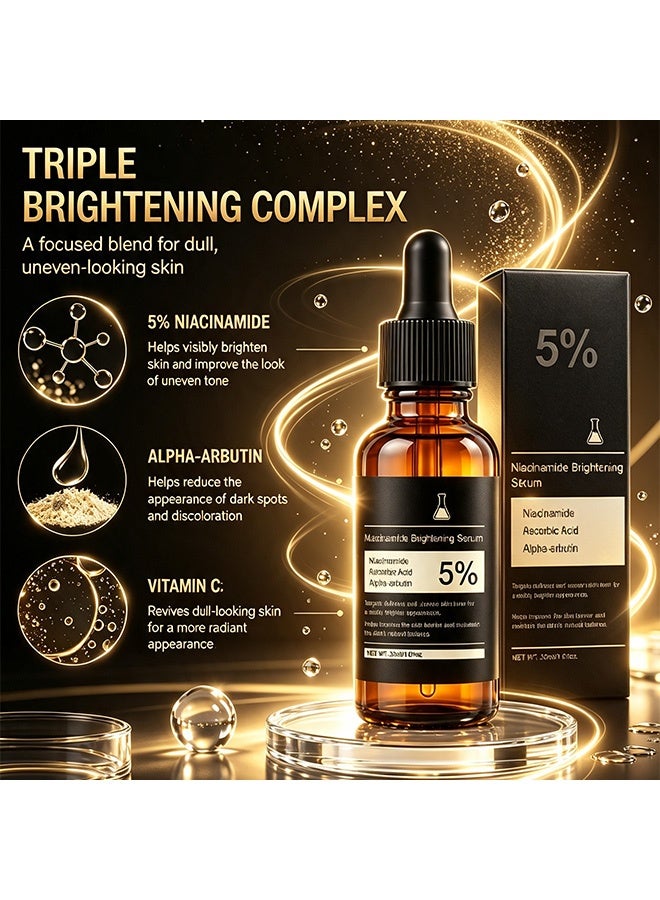Feimuko 5% Niacinamide Brightening Serum,with Ascorbic Acid & Alpha-Arbutin, Improve Dullness & Uneven Skin Tone, Strengthen Skin Barrier, Hydrating Facial Serum for Daily Skin Care, 30ml - Image 5