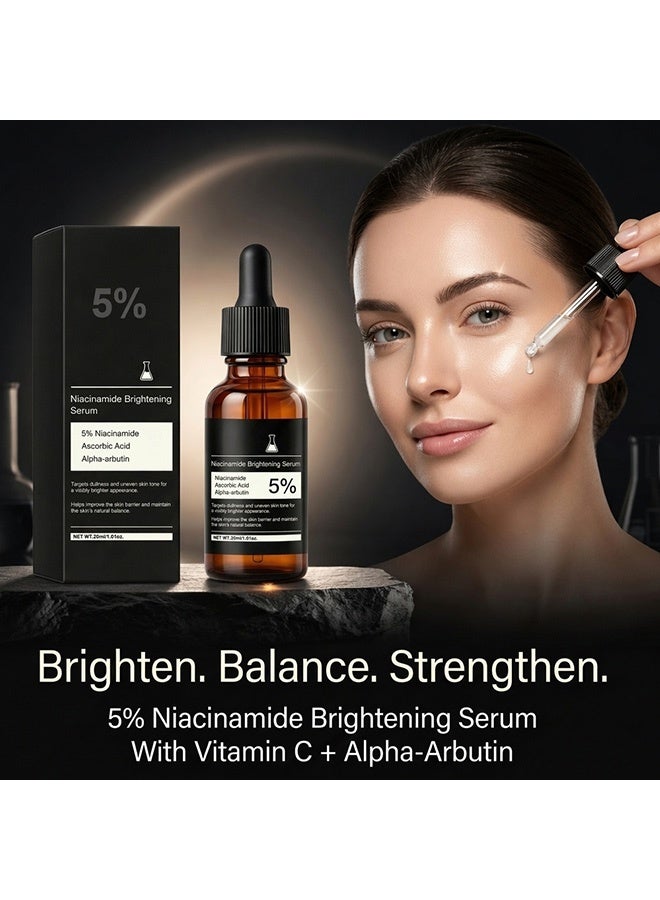 Feimuko 5% Niacinamide Brightening Serum,with Ascorbic Acid & Alpha-Arbutin, Improve Dullness & Uneven Skin Tone, Strengthen Skin Barrier, Hydrating Facial Serum for Daily Skin Care, 30ml - Image 2