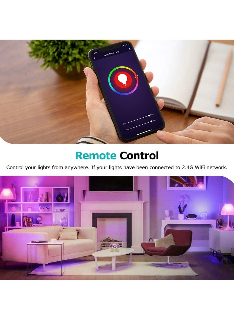لمبة LED ذكية تعمل بالواي فاي E27 – ألوان RGB + أبيض دافئ وبارد، سطوع قابل للتعديل، متوافقة مع مساعد الصوت (عبوة من 10 قطع) - Image 5