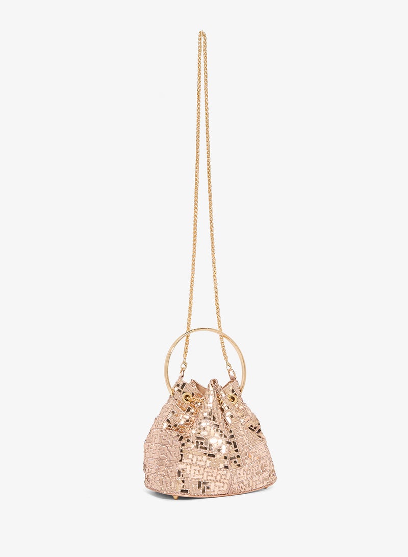 خزانة حقيبة يد صغيرة بمقبض معدني مزين بالذهب - Image 2