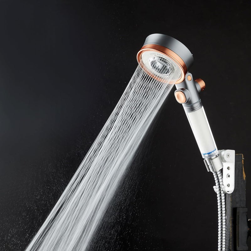 Mila India Mila Aquaflex Hand Shower MBHC0207CR Hand Shower With Double Sided Water Outlet Chrome and Copper Finish 3 Function Filter Shower Mist SprayRainHigh Pressure Spray 90260mm Hose 15 metres - Image 4