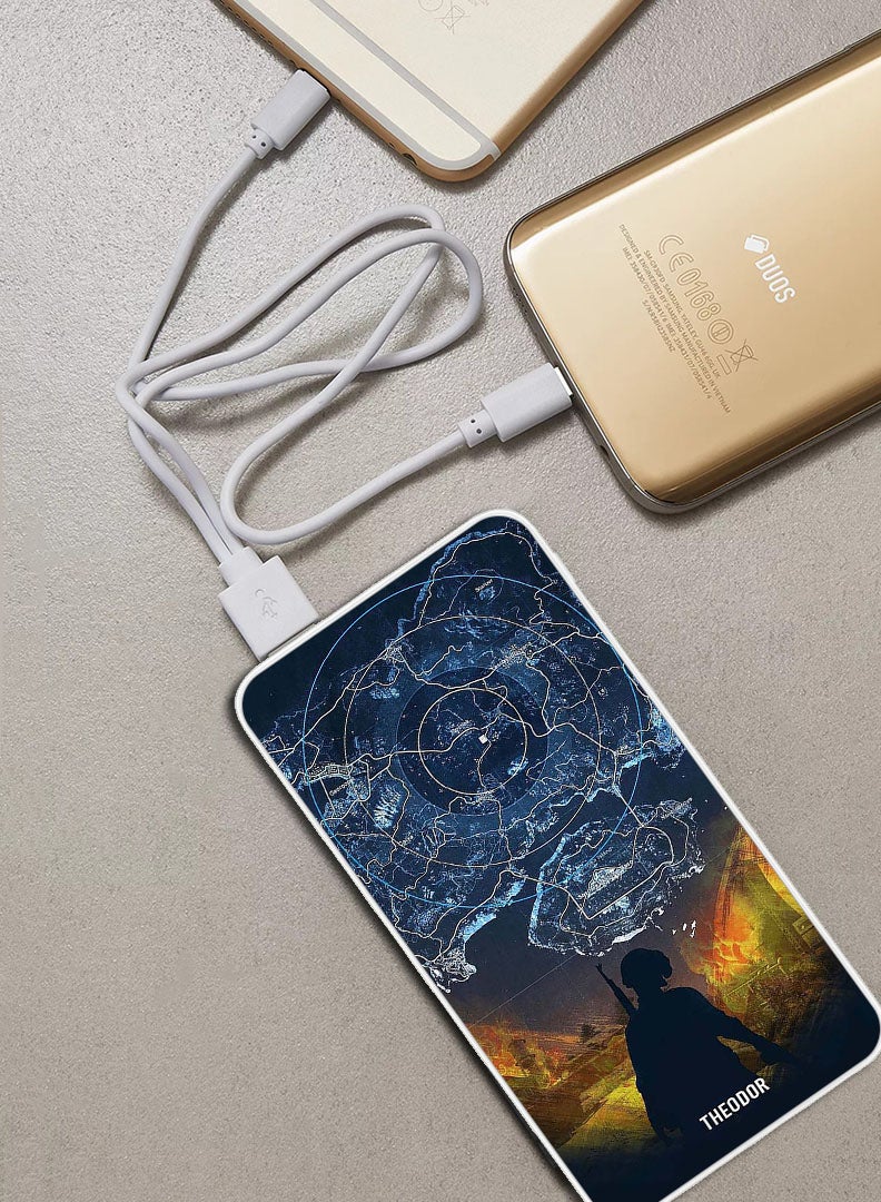 Theodor 10,000 mAh Super Fast Charging Ultra Compact Power Bank with Quick Charge & Power Delivery, Portable Charger For iPhone and Android Pubgy Map - Image 2