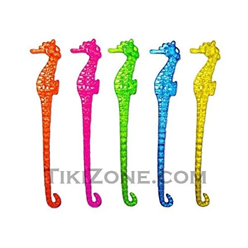 25 Multi Colored Seahorse Party Swizzles  Nautical Cocktail Stirrers