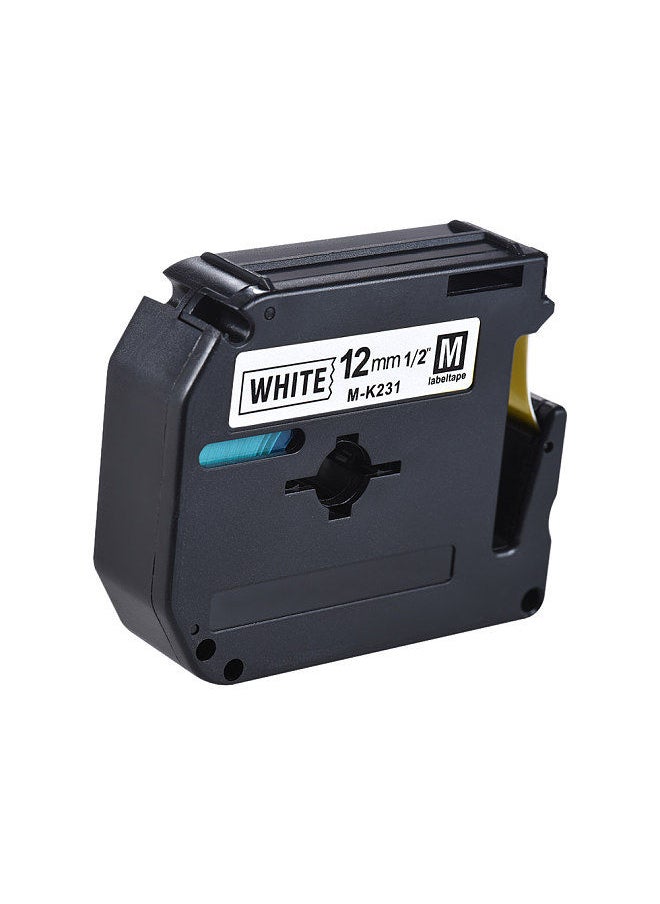 Generic - Black on White Label Tape Compatible for Brother PT-65/PT-70/PT80 Label Printer 12mm * 8m - Image 1