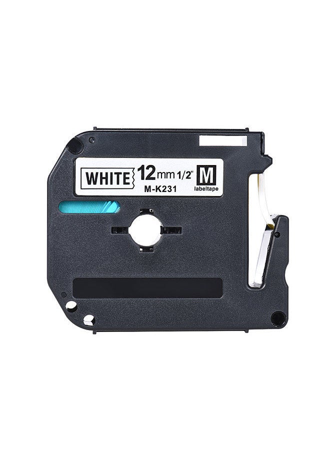 Generic - Black on White Label Tape Compatible for Brother PT-65/PT-70/PT80 Label Printer 12mm * 8m - Image 1