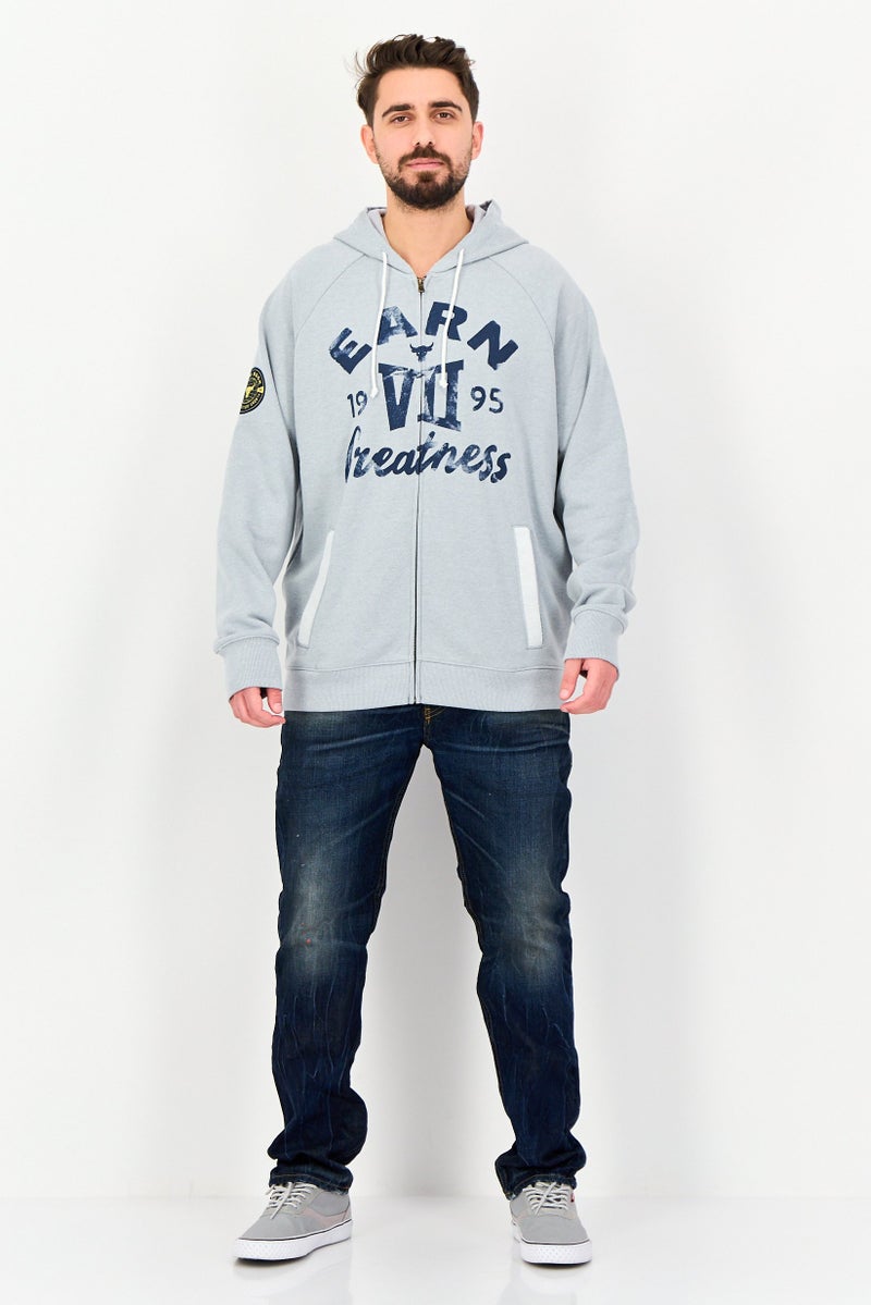 UNDER ARMOUR Men Brand Logo Long Sleeve Hoodie, Grey - Image 4