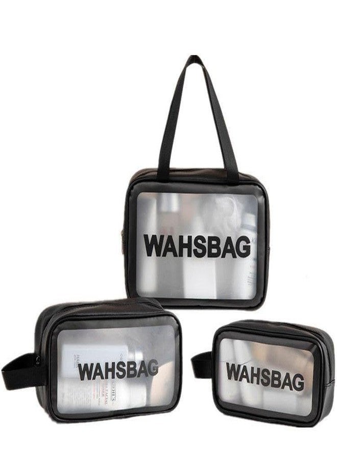 DEPOFF 3 Pcs Transparent Travel Toiletry Bag Set for Women & Men, Waterproof Cosmetic Makeup Organizer Pouch with Zipper, Portable Storage Bags for Toiletries, Skincare, Cosmetics & Travel Essentials - Image 5