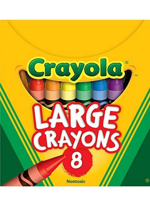 Large Crayons Assorted (8 Count) Giant Crayons For Kids & Toddlers Ages 2+