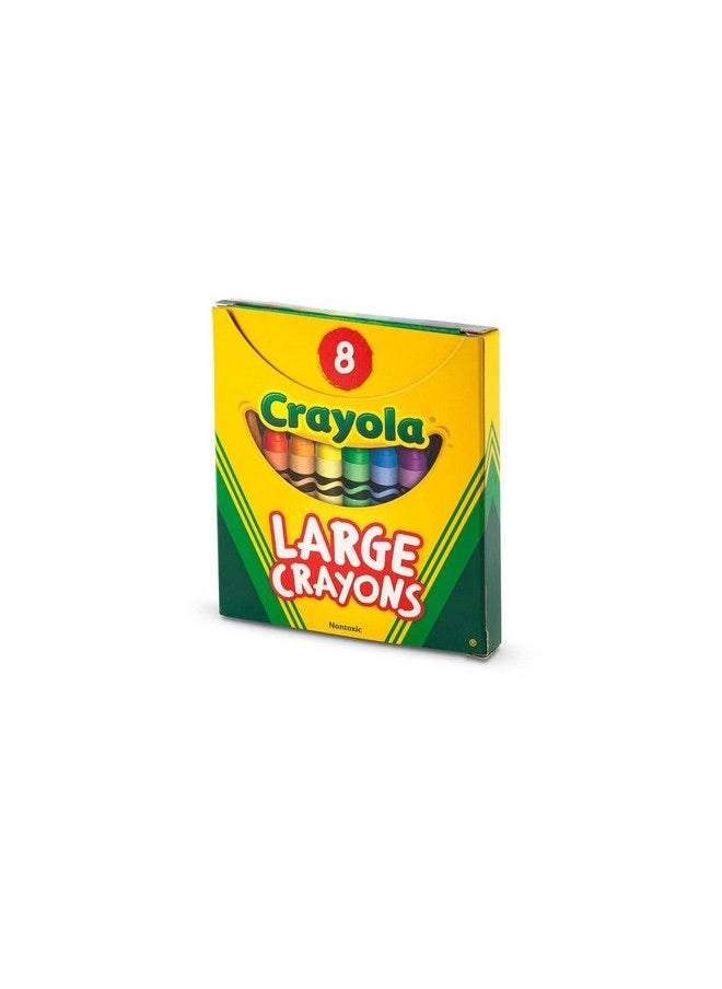 Large Crayons Assorted (8 Count) Giant Crayons For Kids & Toddlers Ages 2+