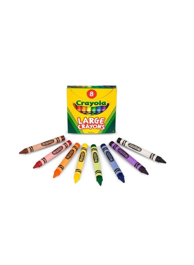Large Crayons Assorted (8 Count) Giant Crayons For Kids & Toddlers Ages 2+