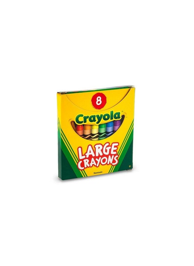 Large Crayons Assorted (8 Count) Giant Crayons For Kids & Toddlers Ages 2+
