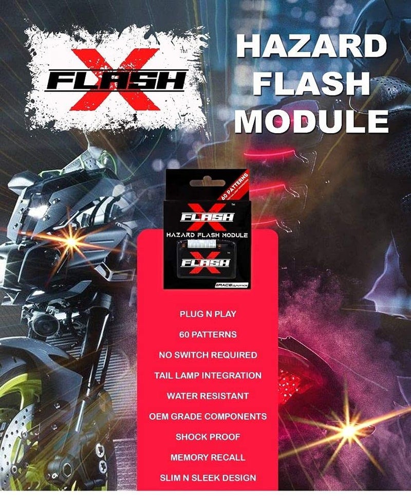 AOWbikes Flash X Hazard Module, Blinker/Flasher (60 Pattern) for Yamaha R15 V3 Plug N Play, Black - Image 5