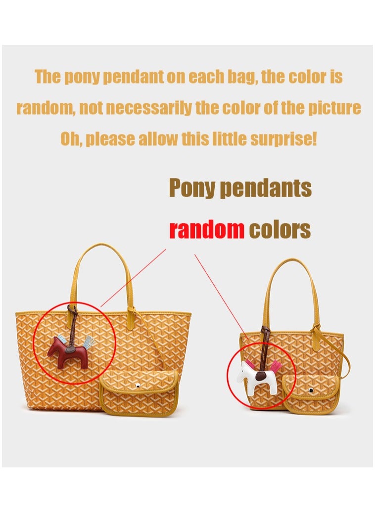 Generic - Printed Shopper Tote Brown Pendants Random - Image 1