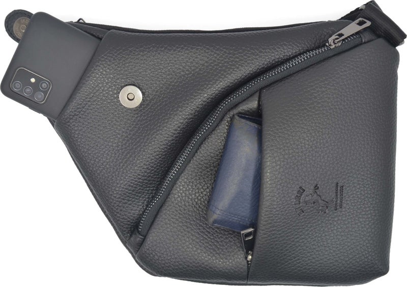 EN Deri EN Leather Black Color Men's Daily Crossbody Shoulder Bag  - Image 3