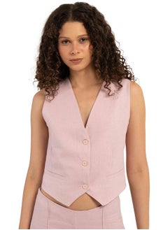 ASTK Plain linen vest with back belt  - Image 2