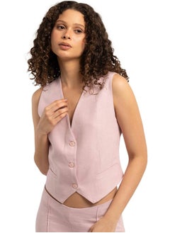 ASTK Plain linen vest with back belt  - Image 1