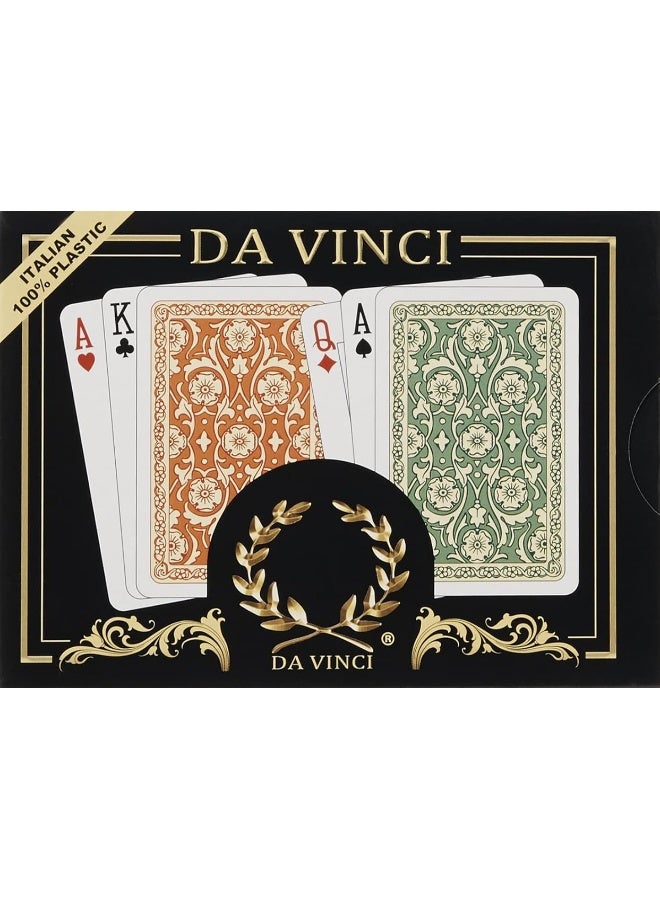 DA VINCI Venezia, Italian 100% Plastic Playing Cards, 2-Deck Set, Bridge Size Regular Index - Image 2