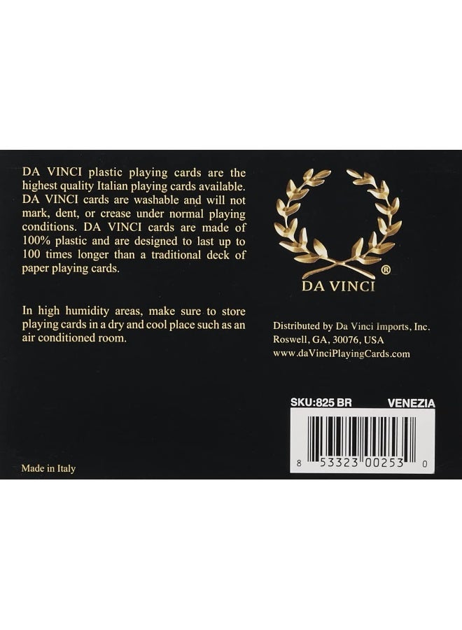DA VINCI Venezia, Italian 100% Plastic Playing Cards, 2-Deck Set, Bridge Size Regular Index - Image 4