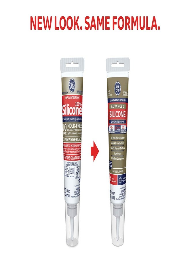 GE GE284 Silicone 2 Kitchen and Bath Caulk 2.8 oz. Squeeze Clear - Image 3