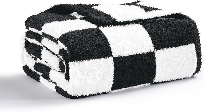 CREVENT Ultra Soft and Plush Reversible Microfiber Throw Blanket for Couch Sofa and Bed (127x152cm Checkered Black) - Image 2