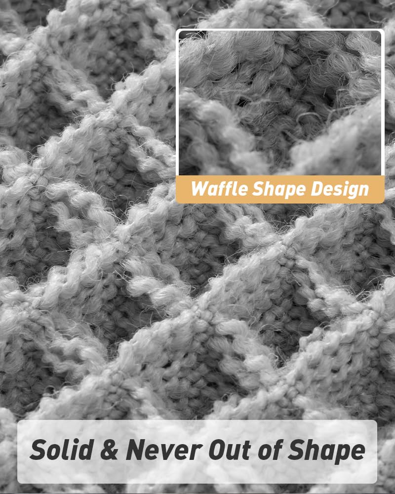 AMOAMI Upgraded Waffle Runner Rug Super Absorbent Non Slip Bath Mats for Bathroom Machine Washable Bathroom Runner Rug with Tassels, Ideal for Hallway Bedroom Laundry Room, Light Grey, 2' x 6'(24" x 72") - Image 4