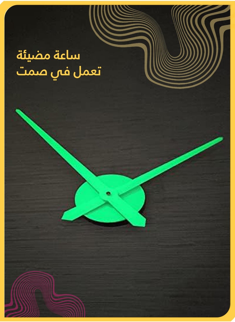 شي آند ليتل ساعة حائط مضيئة ثلاثية الأبعاد على الطراز الشمالي، ساعة حائط رقمية ذاتية اللصق صامتة يمكنك صنعها بنفسك، ساعة ديكور عصرية من الأكريليك لغرفة المعيشة وغرفة النوم (البطارية غير متضمنة)  - Image 2