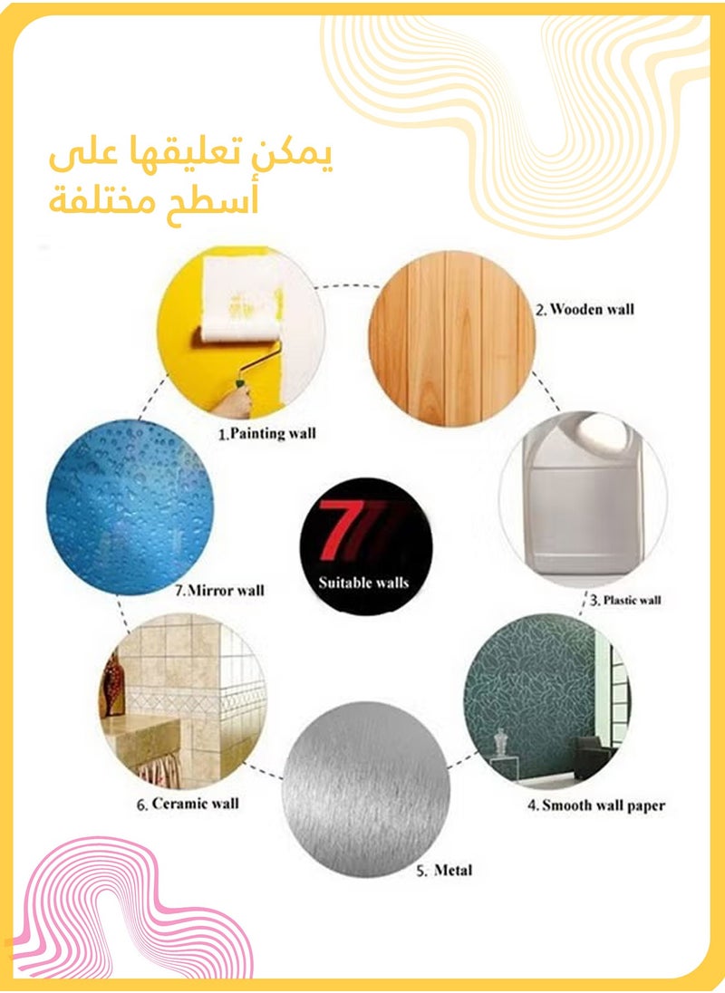 شي آند ليتل ساعة حائط مضيئة ثلاثية الأبعاد على الطراز الشمالي، ساعة حائط رقمية ذاتية اللصق صامتة يمكنك صنعها بنفسك، ساعة ديكور عصرية من الأكريليك لغرفة المعيشة وغرفة النوم (البطارية غير متضمنة)  - Image 4