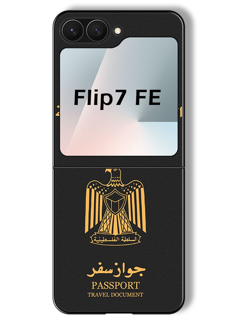 Theodor حافظة متوافقة مع سامسونج جالاكسي زد فليب 7 FE 6.7 بوصة حماية مضادة للصدمات غطاء بامبر جواز سفر فلسطيني - Image 1