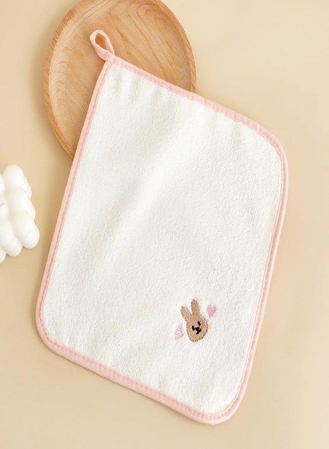 CLUZE Baby Face Towels – Super Soft Coral Fleece Washcloths for Newborns & Toddlers, Ultra Absorbent Square Hand Towels with Cute Animal Embroidery, 25x25cm (Pack of 6) - Image 4