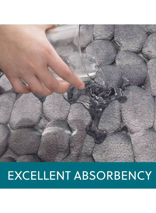 ريليو سجادة حمام سريعة الجفاف، سجاد حمام ناعم وماص، سجاد أرضيات استحمام بظهر مطاطي قابل للغسل في الغسالة، مفرش حمام، إكسسوارات ديكور منزلي للحمام (40*60 سم) - Image 5