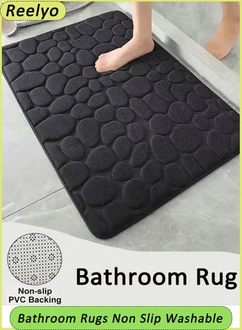 Bathroom Rug Quick Dry Mats, Soft and Absorbent Bathroom Rugs, Rubber Backing Machine Washable Shower Floor Rugs, Bathmat Runner, Bathroom Home Decor Accessories（40*60cm）