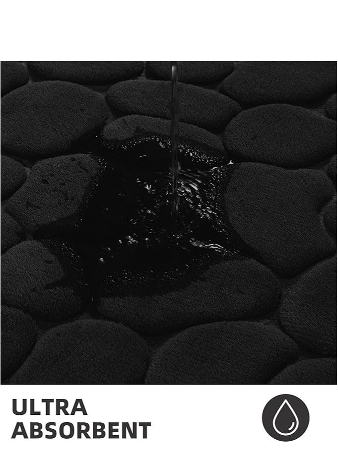 ريليو سجادة حمام سريعة الجفاف، سجاد حمام ناعم وماص، سجاد أرضيات استحمام بظهر مطاطي قابل للغسل في الغسالة، مفرش حمام، إكسسوارات ديكور منزلي للحمام (40*60 سم) - Image 5