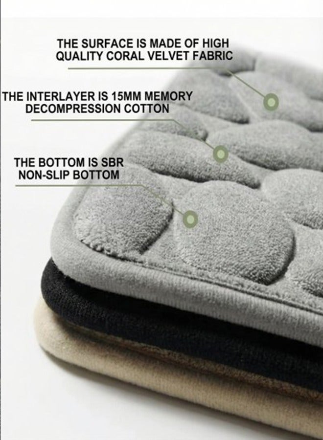 ريليو سجادة حمام سريعة الجفاف، سجاد حمام ناعم وماص، سجاد أرضيات استحمام بظهر مطاطي قابل للغسل في الغسالة، مفرش حمام، إكسسوارات ديكور منزلي للحمام (40*60 سم) - Image 4