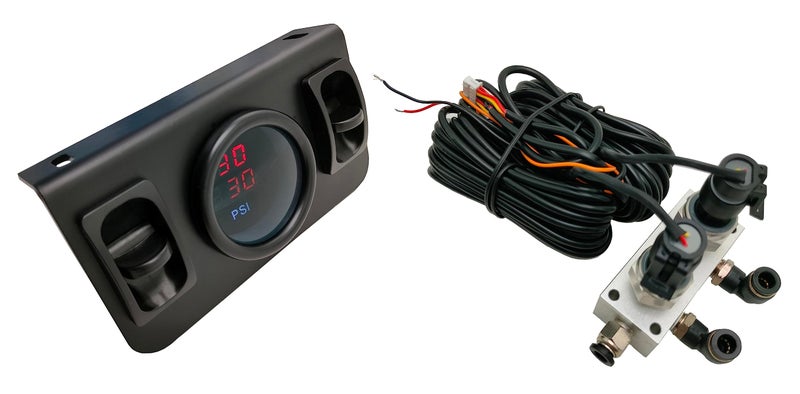 Lhfacc in Cab Dual Air Gauge Control Kit with Digital Paddle Switch for Air Pressure Sensor Control of Air Suspension Kit (Red) - Image 1