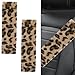 YoRise 2PCS Brown Leopard Print Car Seat Belt Cover Soft Fluff Auto Seat Shoulder Strap Pad Comfortable Vehicle Interior Seatbelt Protector Cushion Accessories for Truck SUV AirplaneSolid - Image 2