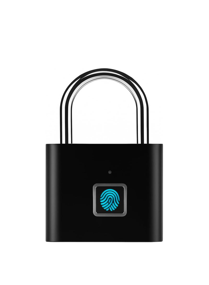 USB Rechargeable Keyless Biometric Fingerprint Padlock – Smart Digital Security Lock with 12-Month Battery Life, IP65 Waterproof, Portable Keyless Padlock for Gym Locker, Home, Office, Gate, and Garden - Image 1