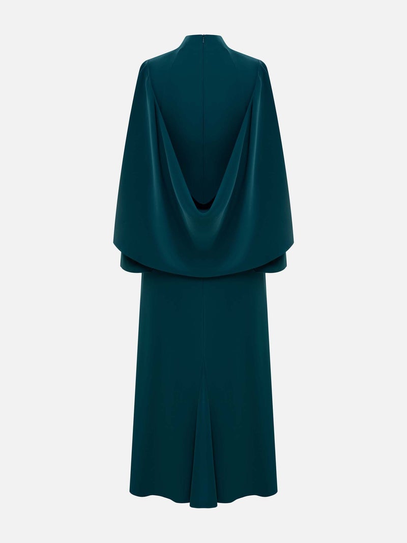 Lichi Maxi dress with high collar and draped bodice - Image 3