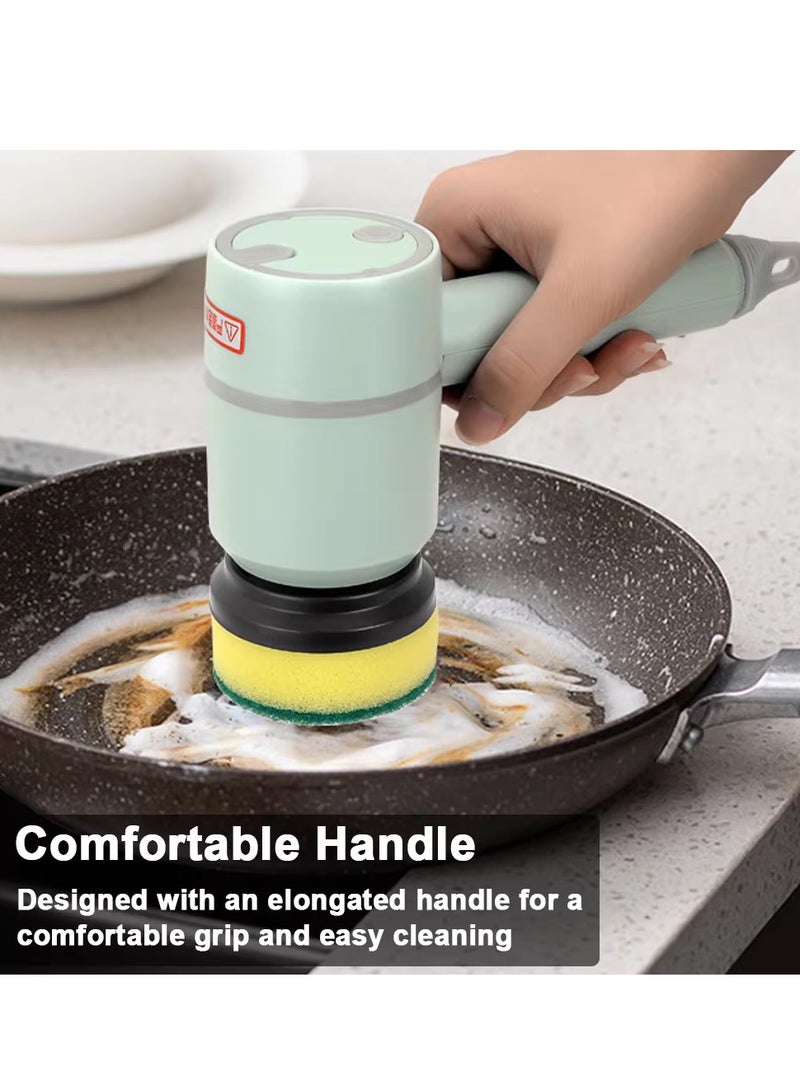 multi functional electric spinning scrubber for cleaning bathtub kitchen electric cleaning brush with 6 brush head rechargeable multifunctional wireless handheld scrubber brush - Image 5