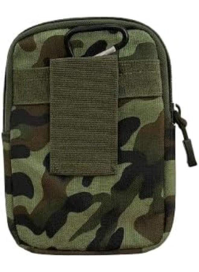 My souq store:Small Tactical Belt Bag & Waist Pack - Camouflage Mobile Phone Pouch with Carabiner - Heavy Duty Travel & Outdoor Utility Bag. - Image 1