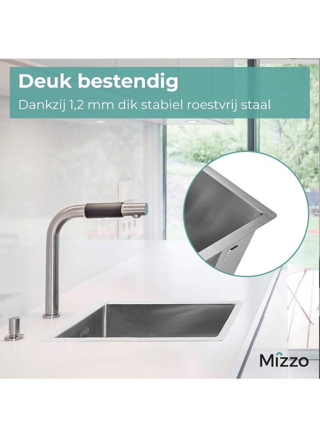 Mizzo Linea 50-40 Kitchen Sink, Stainless Steel Kitchen Sink from 60 cm Cabinet - Image 5