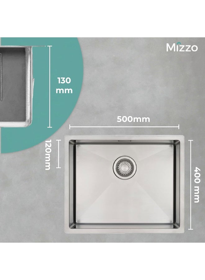 Mizzo Linea 50-40 Kitchen Sink, Stainless Steel Kitchen Sink from 60 cm Cabinet - Image 3