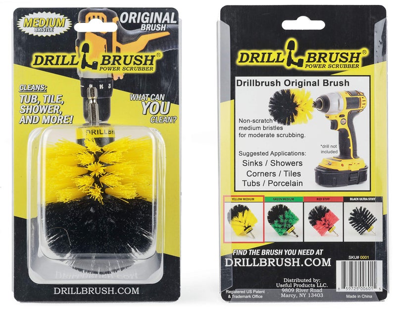 Drillbrush Drill Brush - Bathroom Cleaning Accessories - Shower Cleaner Brush - Scrub Brush - Bath Mat - Bathtub Brush - Sink Brush - Toilet Scrubbing Brush - Tile Flooring Cleaner - Grout Cleaner Brush for Home - Image 1
