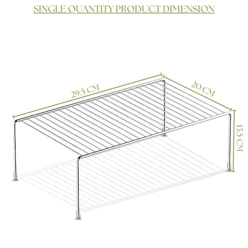 YUMUN Stainless Steel Multipurpose Dish Floor Standing Or Tabletop RackStorage Shelves For Kitchen CabinetsPlate StandUtensil Rack ChromeSilver Step Shelf - Image 2