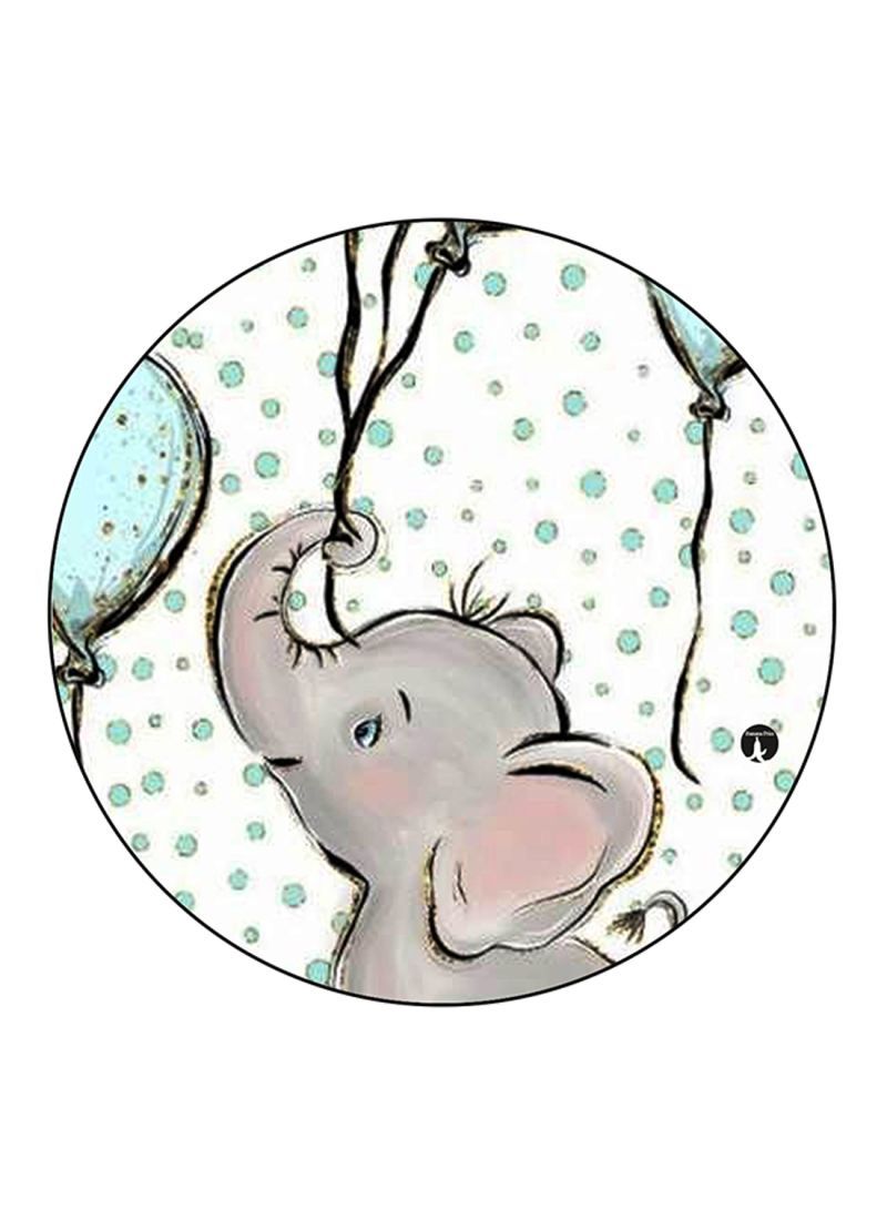 RKN An Elephant Printed Round Pin Badge Multicolour - Image 1