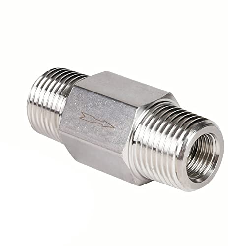 ThsGivingStore 1/4 Inch NPT Male to Male Thread 304 Stainless Steel Check Valve One Way Non-Return Valve for Water Oil Gas Check Valve 1PCS - Image 1