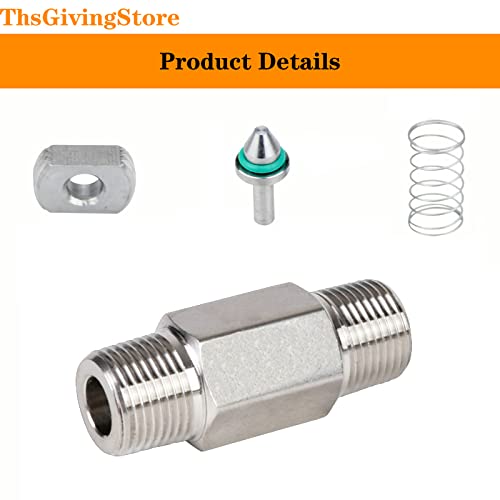 ThsGivingStore 1/4 Inch NPT Male to Male Thread 304 Stainless Steel Check Valve One Way Non-Return Valve for Water Oil Gas Check Valve 1PCS - Image 2